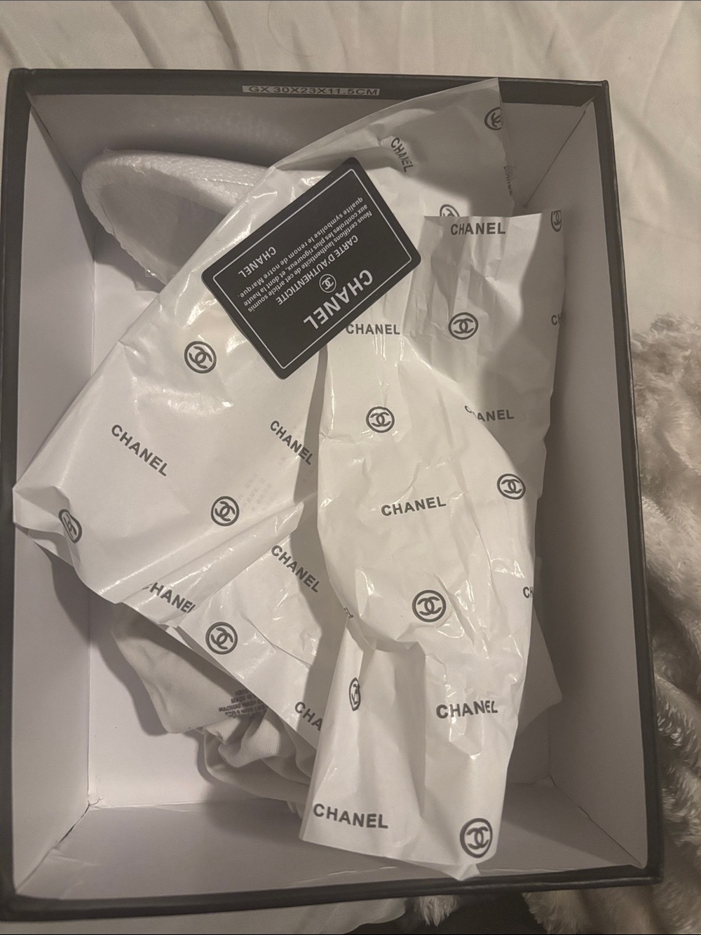 CHANEL White and Silver Mesh Platform Sneakers - Picture 6 of 6